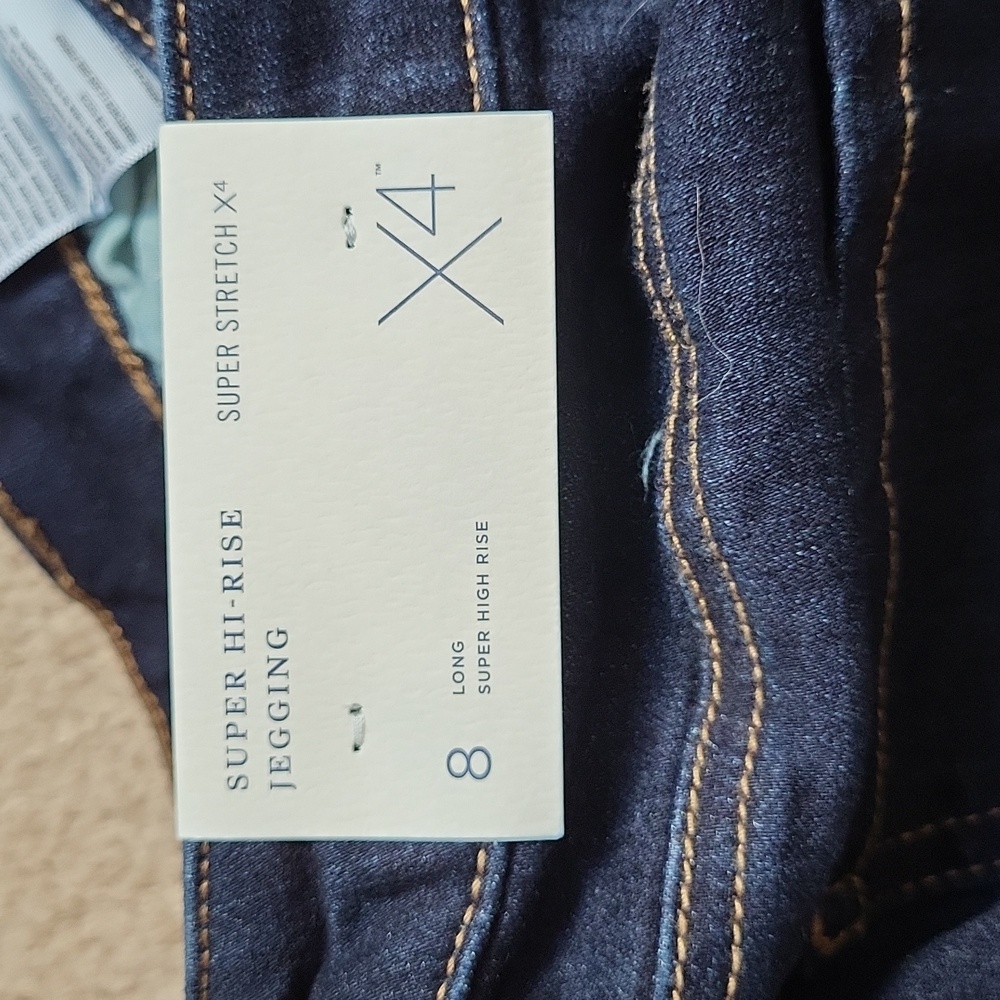 AE Super Hi-rise Jeggings In Coldwater Rinse Size 8 Long, New With Tags - Picture 3 of 8